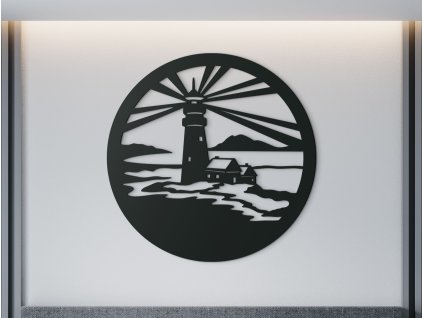 Sticker rond en bois Phare