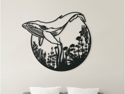 Tableau en bois pour mur Baleine