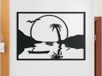 Tableau en bois Coucher de soleil romantique