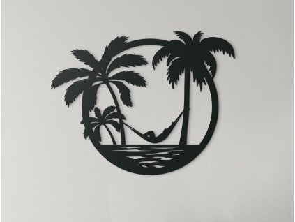 Tableau en bois Détente sur un hamac