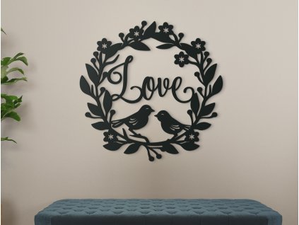 Couronne en bois pour porte Love