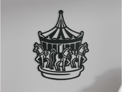 Sticker mural pour enfants Carrousel avec chevaux