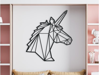 Sticker mural pour enfants Licorne polygonale