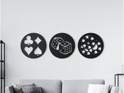 Tableau mural en 3 parties Poker