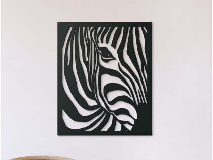 Tableau mural en bois Tête de zèbre