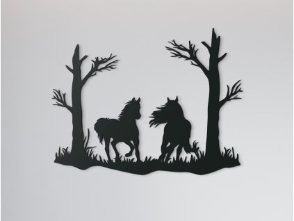 Sticker pour mur Chevaux sous les arbres