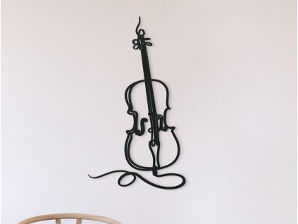 Sticker mural en bois Violon