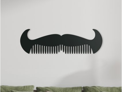 Sticker mural en bois Moustache
