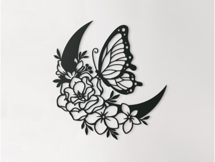 Sticker mural Nature morte fleurie avec papillon