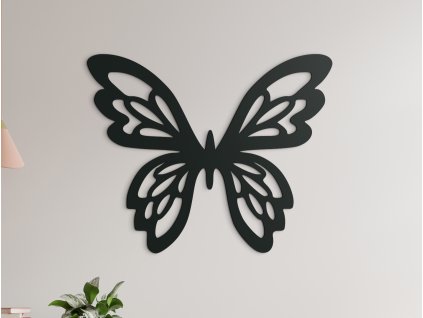 Sticker mural en bois Papillon ornemental