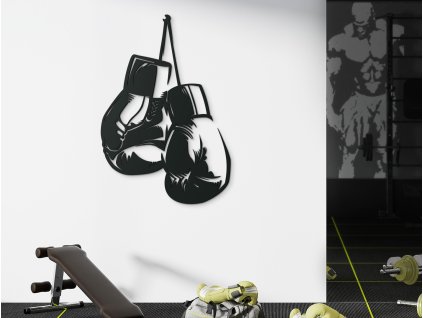 Sticker mural en bois Gants de boxe