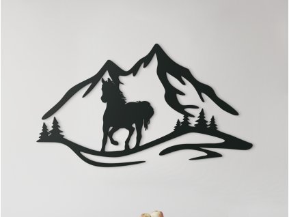 Sticker mural 3D Cheval au galop
