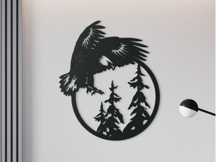 Sticker mural en bois Aigle attaquant