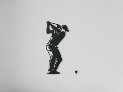 Sticker mural en bois Golfeur