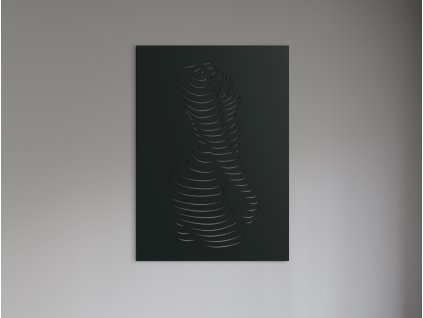 Tableau abstrait en bois Courbes féminines