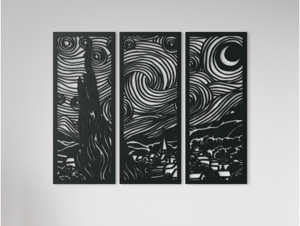 Tableau mural en 3 parties Nuit étoilée