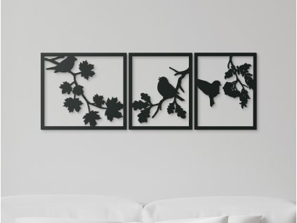 Tableau en plusieurs parties Triptyque d’oiseaux