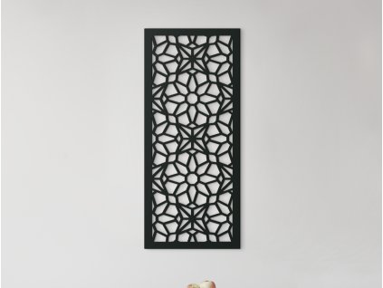 Panneau mural en bois Fleurs et étoiles