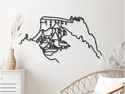 Tableau moderne Château d’Orava – line art