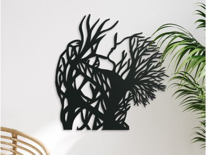 Tableau en bois mural Baiser