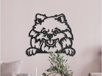 Sticker mural en bois Spitz nain