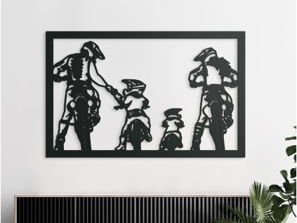 Tableau mural Famille de motards