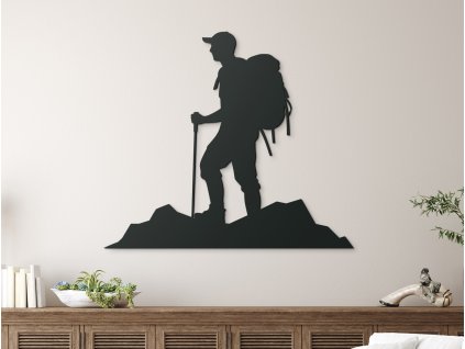 Tableau mural en bois Touriste