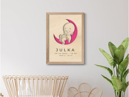 Tableau souvenir de naissance Petit croissant