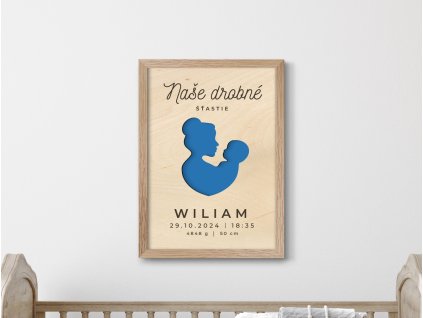 Tableau avec données du bébé Bonheur