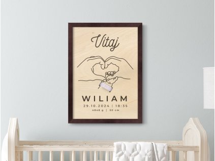 Tableau commémoratif pour une naissance Bienvenue