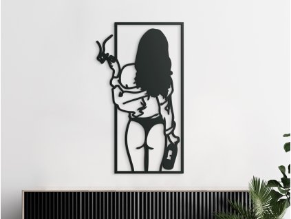 Tableau abstrait Femme avec du vin