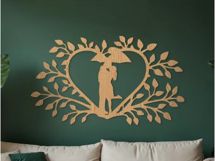 Décoration en bois Amoureux dans le cœur