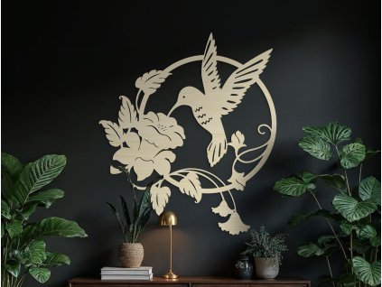 Décoration murale en bois Colibri