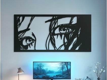 Tableau mural en bois Yeux