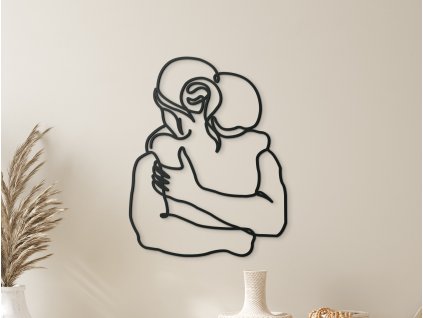 Décoration murale en bois Étreinte