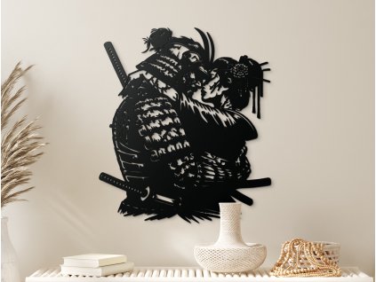 Sticker mural en bois Guerrier et princesse