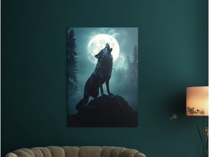 63937 1 obraz vlk pri splne