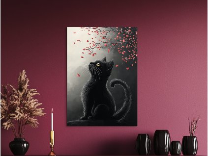 63994 1 obraz macka pod cervenym krikom