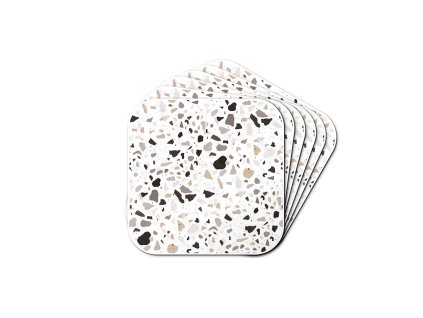 Lot de 6 sous-verres – design terrazzo moderne