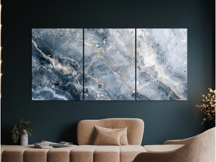 Tableau en marbre en trois parties Ondulations