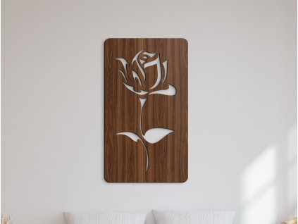 Tableau en bois mural Rose