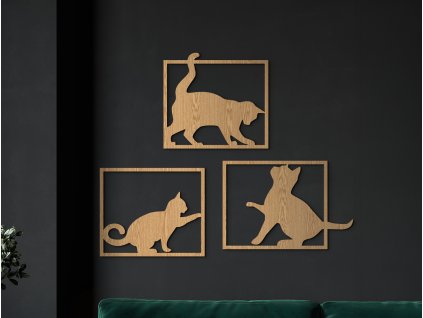 Tableau en 3 parties Trois chats