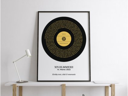 Tableau Disque avec les paroles d'une chanson de votre choix