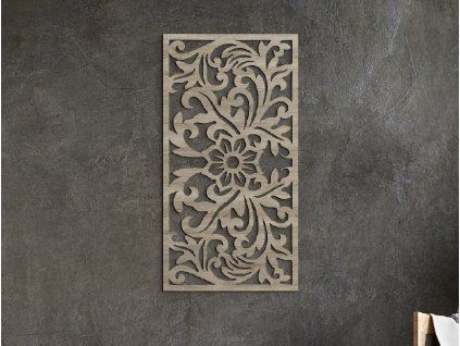 Drevený panel na stenu Kvety (Dimensions du tableau 89 x 46,5 cm, Couleur du tableau Anthracite)