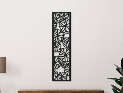 Tableau mural moderne Oasis de fleurs (Couleur du tableau Gris, Dimensions du tableau 201 x 53 cm)