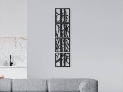 Tableau mural moderne Branches (Couleur du tableau Gris, Dimensions du tableau 183,5 x 44,5 cm)