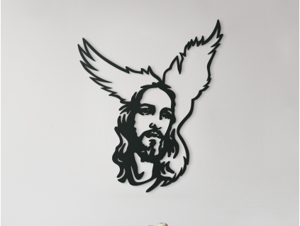 Sticker mural Jésus (Couleur du tableau Gris, Dimensions du tableau 106,5 x 89 cm)