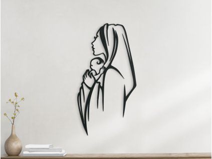 Moderná nálepka Mária s Ježiškom (Dimensions du tableau 89 x 46 cm, Couleur du tableau Anthracite)