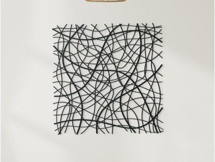 Tableau abstrait mural Entrelacs (Couleur du tableau Gris, Dimensions du tableau 89 x 89 cm)