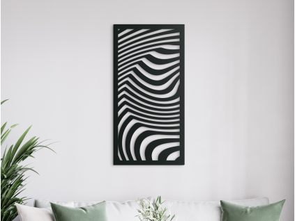 Tableau moderne Dunes rayées (Couleur du tableau Gris, Dimensions du tableau 31,5 x 15,5 cm)